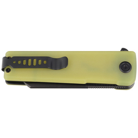 Kubey Knife Sailor Translucent Yellow G10, Blackwashed AUS-10 by Sekira Sochi (KU317B)