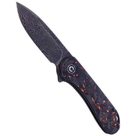 Nóż CIVIVI Elementum Flipper Shredded Carbon Fiber / Copper Shred, Black Damascus (C907C-DS3)