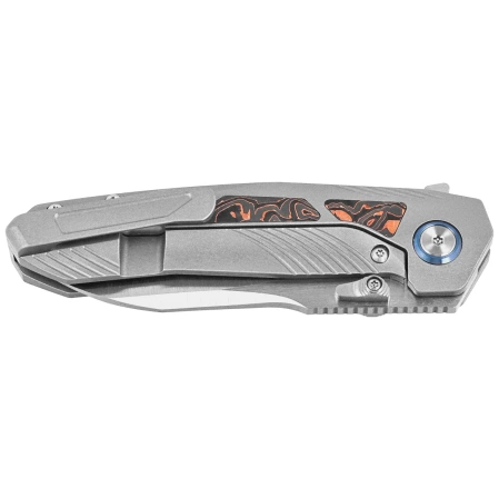 Remette Kestrel Knife Gray Titanium/Copper Foil Carbon Fiber, Satin CPM S35VN (RTPO-C)