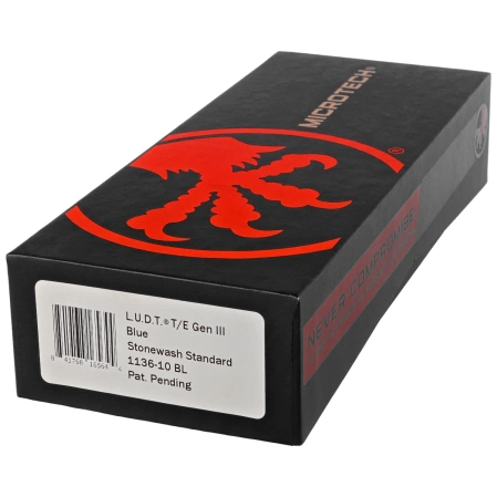 Microtech LUDT Gen III T/E Automatic Knife Blue Aluminum, Stonewashed M390MK by Tony Marfione (1136-10BL)