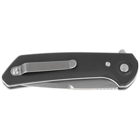Nóż składany Reate PL-XF-A-1 Black Aluminium, Satin/Stonewashed Nitro-V