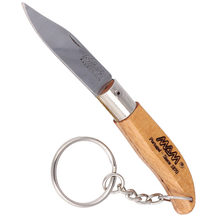 Nóż składany brelok MAM Iberica Mini, Light Beech Wood, Inox HW, Satin 420 (2000-LW)