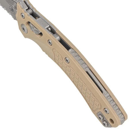 Microtech Amphibian Ram-Lok S/E Knife Frag Tan G10, Apocalyptic P/S M390MK by Tony Marfione (137RL-11APFRGTTA)