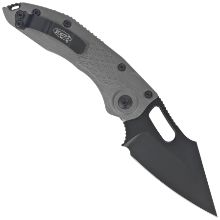 Microtech Stitch-A S/E Natural Clear Aluminum, Black M390MK Automatic Knife by Borka Blades and Tony Marfione (169-1NC)