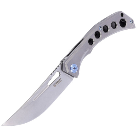 Nóż składany Kubey Ishtar Gray Titanium, Satin AUS-10 by Maksim Tkachuk (KU170C)