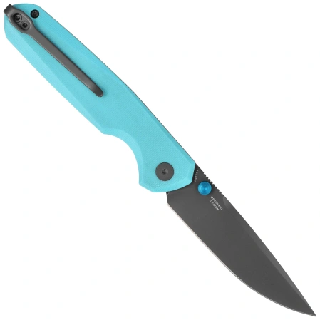 Bestechman Velix Knife Light Blue G10, Grey PVD 14C28N by Ostap Hel (BMK07D)