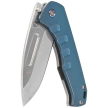 Medford Knife Praetorian Swift FL Flipper Tumbled Blade, Blue Handle, Flamed HW/Clip, S45VN (MKFF2064TD-44TM-TFCF-Q4)