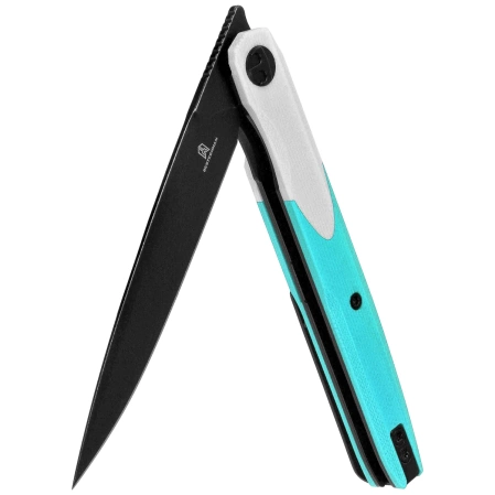 Bestechman Lanza White/Light Blue G10, Grey PVD 14C28N by Grzegorz Grabarski (BMK14D)