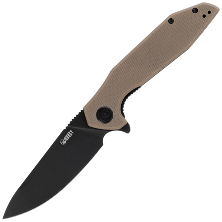 Nóż składany Kubey Nova Tan G10, Blackwashed D2 (KU117K)