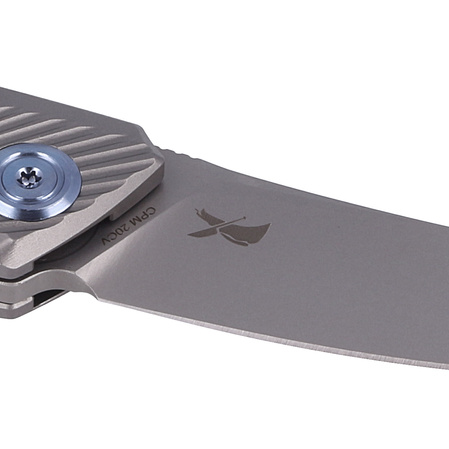 Nóż składany Kubey Pike Gray Titanium, Sandblasted CPM 20CV by Parsons Bladeworks (KB2103A)