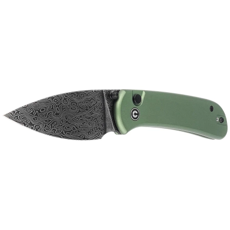 Civivi Knife Qubit Green Aluminum, Black Damascus (C22030E-DS1)