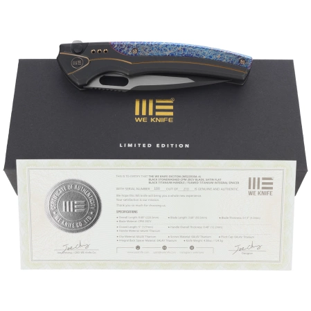 WE Knife Exciton LE No 188/210 Black / Flamed Titanium, Two Tone CPM 20CV (WE22038A-4)