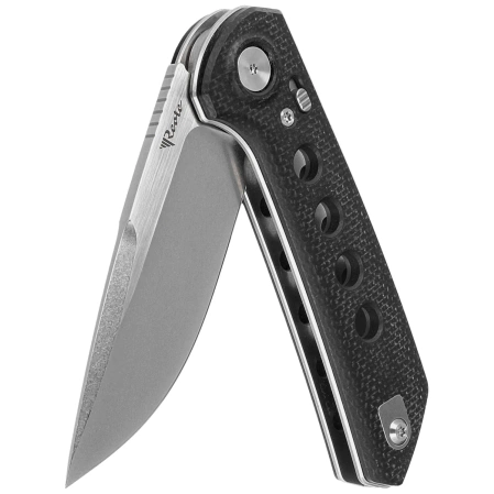 Nóż składany Reate PL-XF-1 Black Micarta/G10 Inlay, Stonewashed Nitro-V