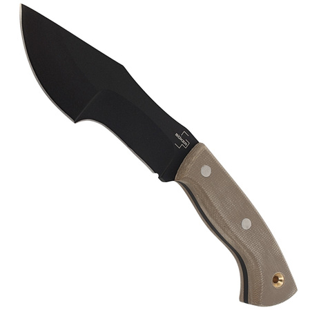 Böker Plus Mini Tracker Brown Micarta, Black 1095 by Dave Wenger (02BO027)