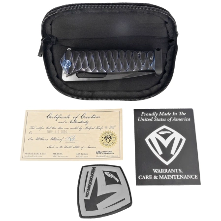 Medford USMC FF Black/Blue-Violet ''Diamond Head'' Titanium, Flm HW/Clip, Black DLC/Satin S45VN by Greg Medford (MK2044PQ-31A6-TFCF-PP)