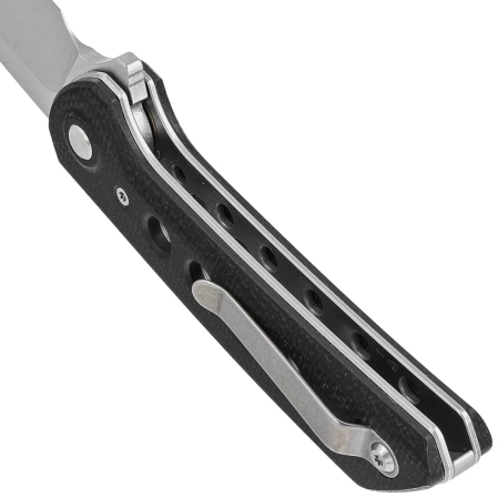 Nóż składany Reate PL-XF-1 Black Micarta/G10 Inlay, Stonewashed Nitro-V