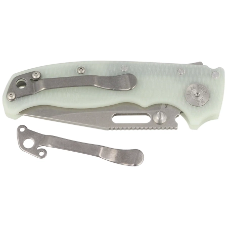 Demko AD20.5 Clip Point Knife Natural G10, Stonewashed CPM S35VN by Andrew Demko (205-S35-CPN)