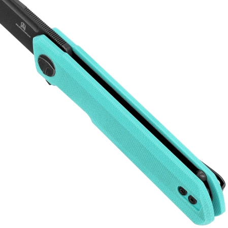 Nóż składany Bestechman Mini Dundee DD Light Blue G10, Grey PVD D2 by Ostap Hel (BMK08E)