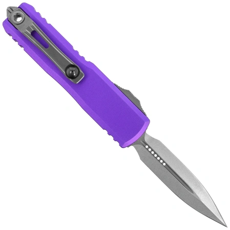 Microtech UTX-85 Gen IV D/E OTF Knife Purple Aluminum, Stonewashed M390MK by Tony Marfione (12324-10PU)