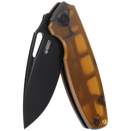 Nóż składany Kubey Tityus Ultem, Black Stonewashed D2 (KU322M)