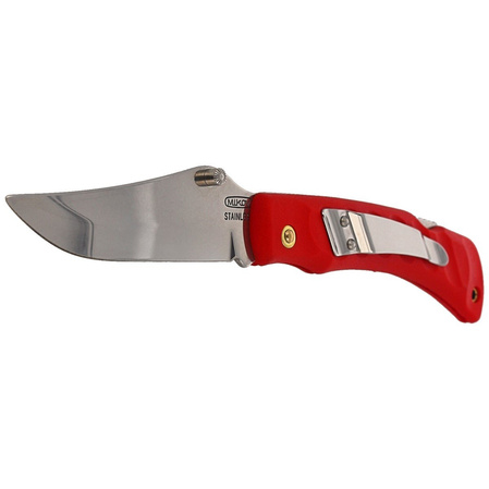 Mikov Crocodile Red ABS Folding Knife, Mirror Finish with Clip (243-NH-1/C CLIP/RED)