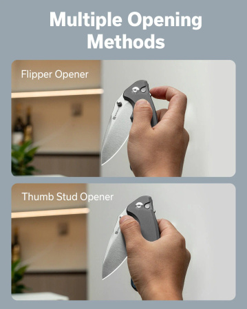 Sencut Cybrix Gray Aluminum, Satin 9Cr18MoV (S23098A-2)