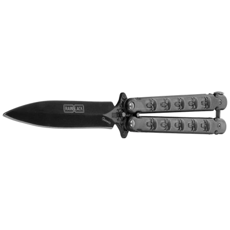Martinez Albainox Balisong Skull Knife RainBlack Steel, RainBlack 3Cr13Mov (02278)