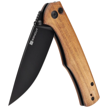 Sencut Crowley Guibourtia Wood, Black Stonewashed D2 knife (S21012-5)