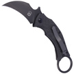 FOX Karambit Black Bird Black Carbon Fiber / Gray Titanium, Black ELMAX by Bastinelli (FX-591 TIC B)