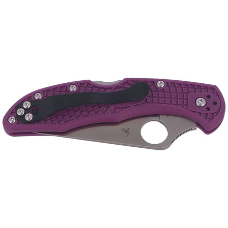 Nóż Spyderco Delica 4 FRN Purple Flat Ground Plain (C11FPPR)