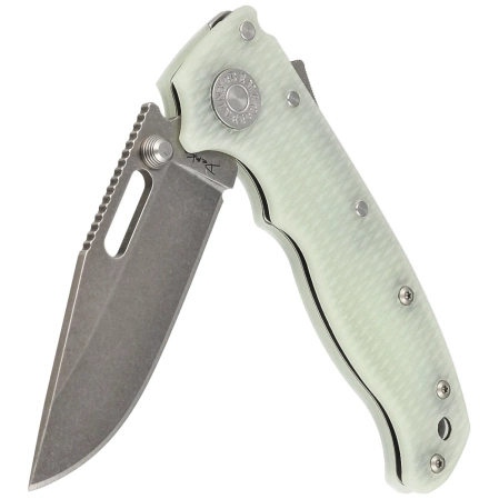 Demko AD20.5 Clip Point Knife Natural G10, Stonewashed CPM S35VN by Andrew Demko (205-S35-CPN)