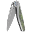 Rike Knife Baidi S Titanium/Green Carbon Fiber, Bead Blasted M390 (RK-Baidi-S-P/GCF)