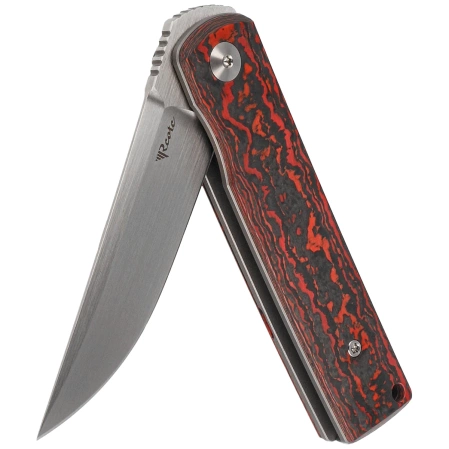 Nóż składany Reate Bushido Titanium/Lava Flow Fat Carbon, Hand Satin M390 (BSO.LAF.SAT)