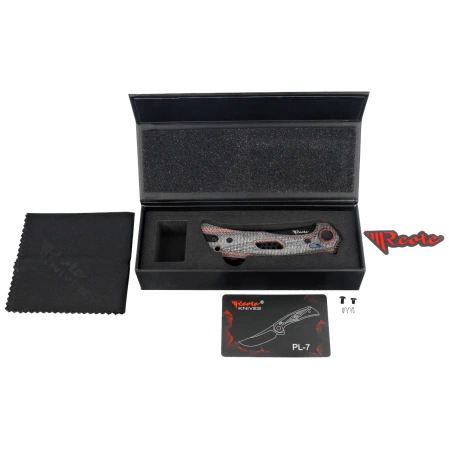 Nóż składany Reate PL-7 Red / Black Micarta, Black PVD Nitro-V (PL-7 RDBKM PVD)
