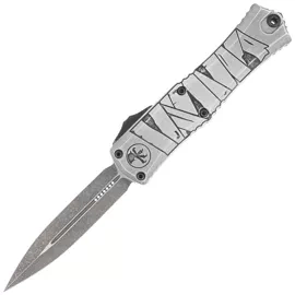 Microtech Hera II Mini D/E Signature Halloween Mummy Wrap Aluminum, Satin M390MK OTF Knife by Tony and Sean Marfione (1702M-1HWMYS)