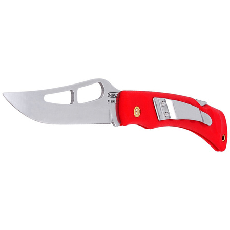 Mikov Crocodile Red ABS Folding Knife, Mirror Finish with Clip (243-NH-1/A CLIP/RED)