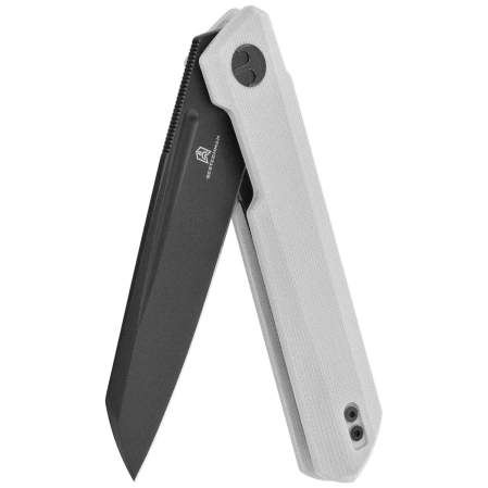 Bestechman Dundee Sheepfoot Knife White G10, Grey PVD D2 by Ostap Hel (BMK09D)