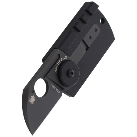 Spyderco Dog Tag Folder CF/G-10 Laminate Black PlainEdge Knife (C188CFBBKP)
