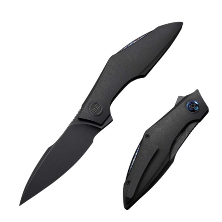 WeKnife Krait Snake Black Titanium, Polished Gray M390 by Tashi Bharucha (WE24084-1)