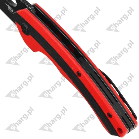 Bestech Knife Skirmish Red / Black G10, Black Stonewashed D2 (BG44D)