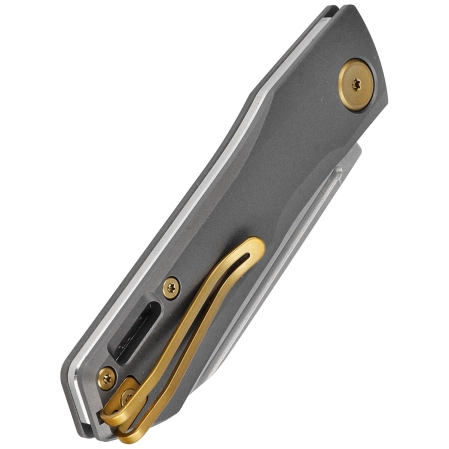 Nóż składany Real Steel Solis Gray/Gold Titanium, Satin N690 by Poltergeist Work (7062G)
