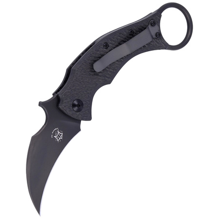 FOX Karambit Black Bird Black Carbon Fiber / Gray Titanium, Black ELMAX by Bastinelli (FX-591 TIC B)