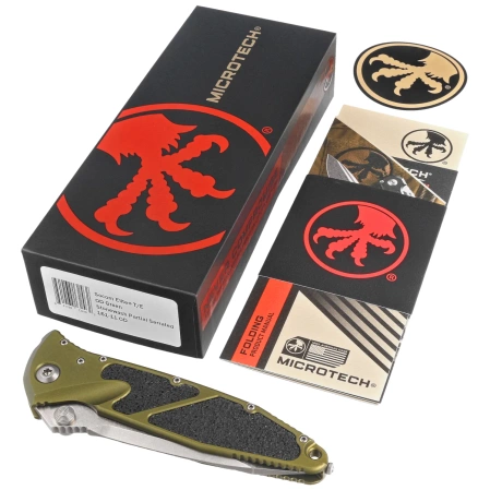 Nóż składany Microtech Socom Elite T/E OD Green Aluminium, Stonewashed P/S M390 by Tony Marfione (161-11OD)