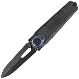 Remette RT-Infinite Power Knife Black Stonewashed Titanium, Black Stonewashed M390 (RTIP-S)