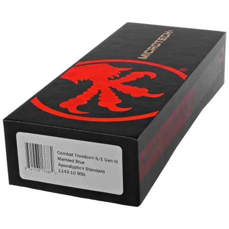 Nóż automatyczny OTF Microtech Combat Troodon Gen III S/E Marbled Blue Aluminium, Apocalyptic M390MK by Tony Marfione (1143-10MBL)