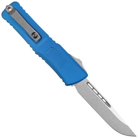 Microtech Combat Troodon Gen III S/E OTF Knife Blue Aluminum, Stonewashed M390MK by Tony Marfione (1143-10BL)