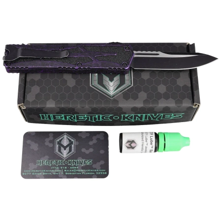 Heretic Knife Colossus SE Breakthrough Purple Aluminum, Two Tone Black Battleworn MagnaCut by Tony Marfione Jr.