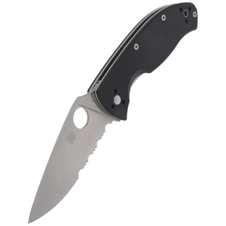 Spyderco Tenacious Knife Black G10, Satin Combo 8Cr13MoV by Eric Glesser (C122GPS)