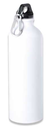 Barbaric Sports Bottle with Snap Hook Aluminum 800 ml - White Matte (40071)