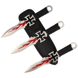 Martinez Albainox throwing knives Black Cross Set 3pcs (31884)